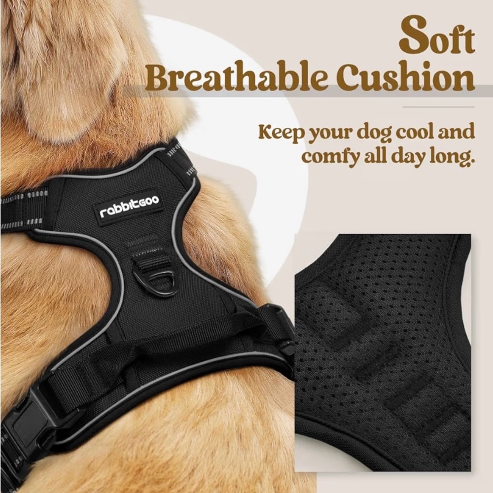 Black RabbitGoo Dog Harness - Picture 2 of 9